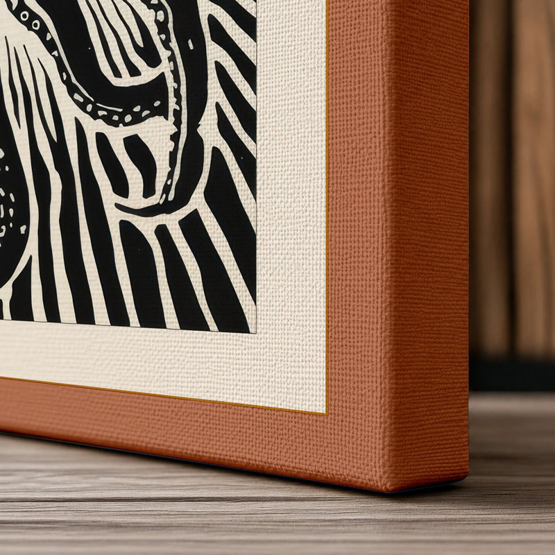 Octopus Starburst Graphic Art - Wrapped Canvas, 24x16 - 61.0 x 40.6 cm, Terracotta Border