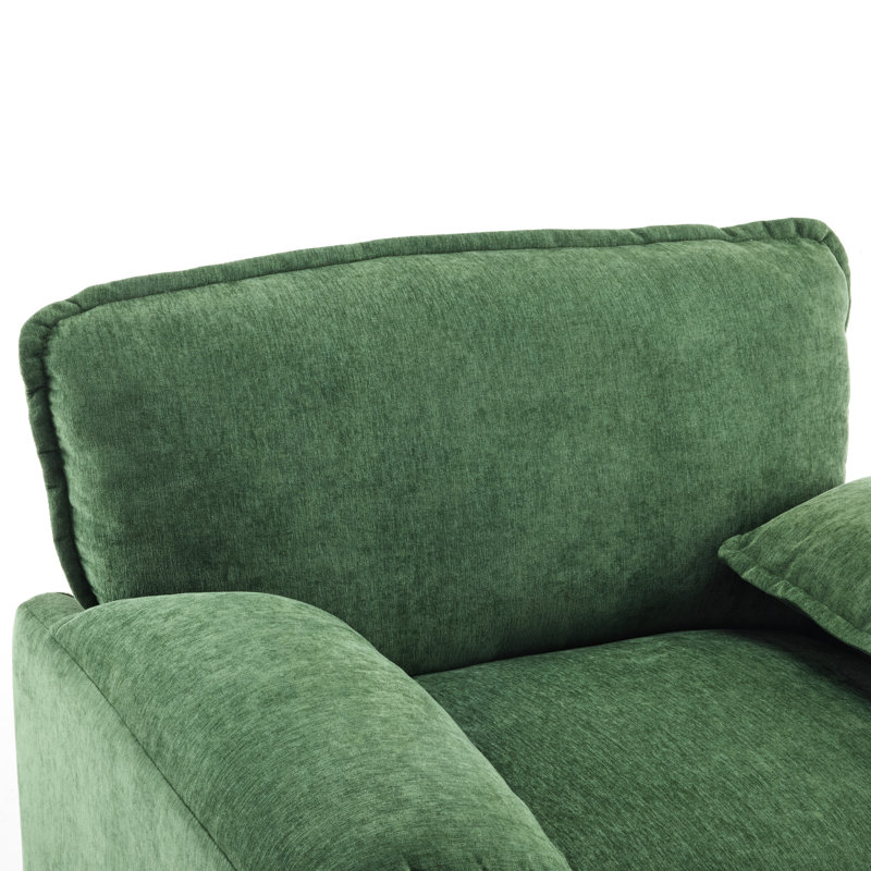 Fauteuil surdimensionné avec structure renforcée et dossier haut revêtu de chenille, H 35,35 po x l 38,73 po x P 35,43 po