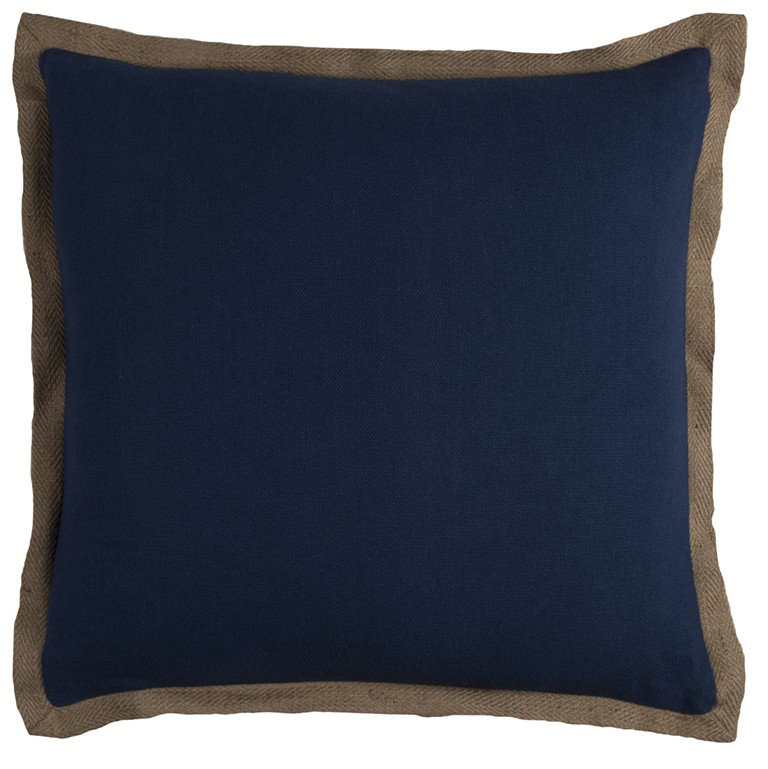 Coussin décoratif en jute, Bleu marine foncé