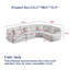 Canapé modulaire incurvé de luxe de 123,2 pouces avec dossier haut, confort modulaire et aucun assemblage requis.