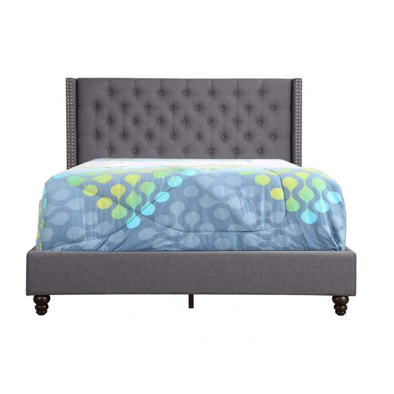Upholstered Bed(Only Bed), Gray