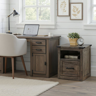 Smoked Grey 1-Drawer File Cabinet For Home Office Document Storage