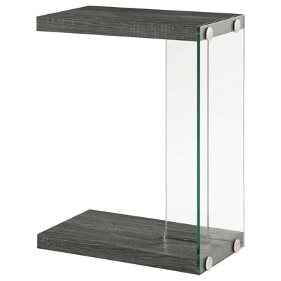 Table d'appoint en bois d'ingénierie gris Sampson