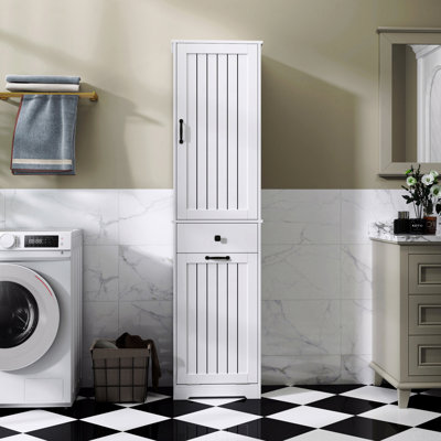 Cabinet,With 1 Storage Cabinet And 1 Drawer - White