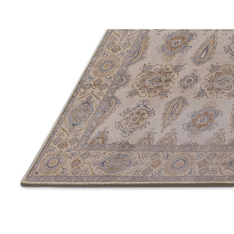 Tapis bleu / jaune Kachazor, Rectangle 4 pi x 6 pi