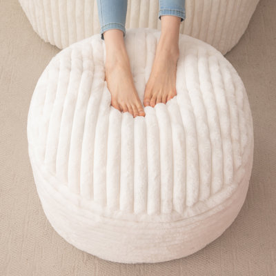 Round Stripe Pouf Ottoman