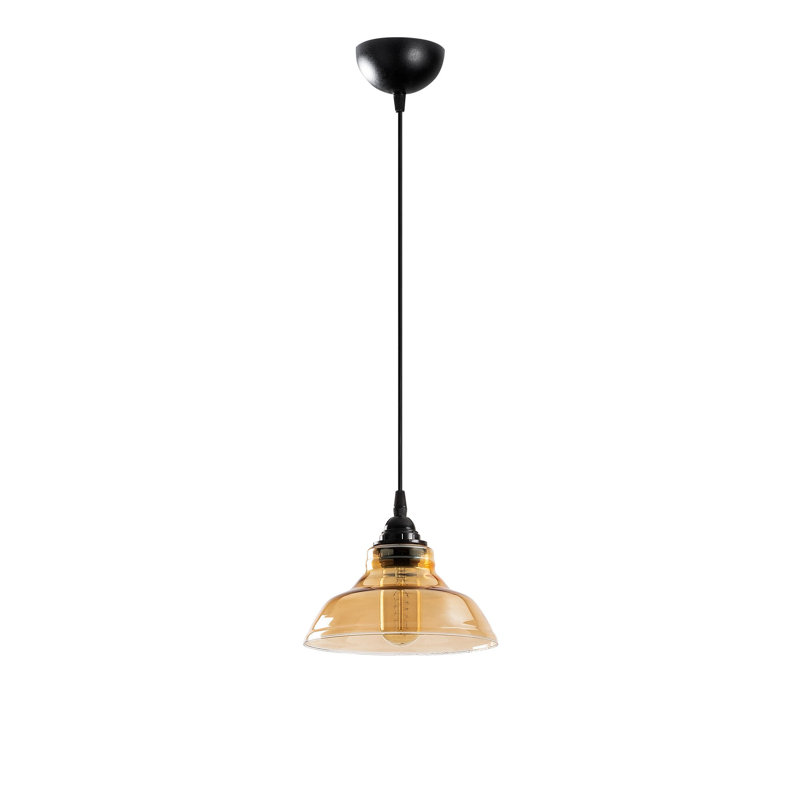 Lustre de style scandinave, corps en métal noir, 8,0 po x 8,0 po | Hauteur: 42,5 po, longueur du câble: 35,4 po | Douille E27, 40 W maximum | Éclairage élégant pour décoration intérieure moderne, indice de protection IP20