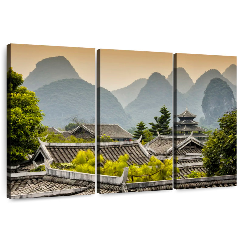Temple bouddhiste chinois Adella, H 42 po x l 65 po