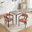 Ensemble de 2 chaises de salle à manger modernes rembourrées avec pieds en métal noir-22163415