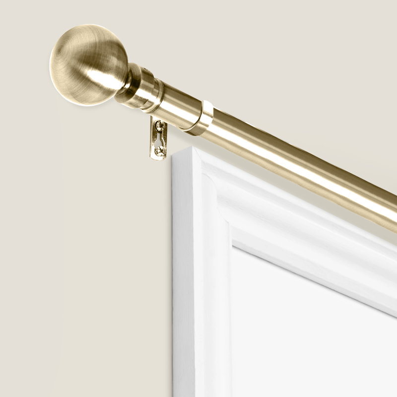 Almera Adjustable Curtain Pole/Rod Long-lasting Set for living room, bedroom, kitchen, 120cm - 210cm, Antique Brass