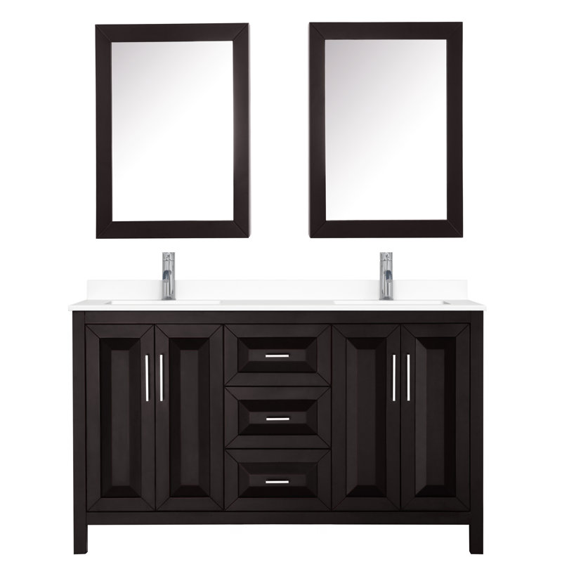 Daria 60'' W Double Vanity, Dark Espresso, Polished Chrome
