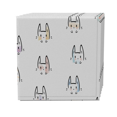 Fabric Textile Products, Inc. Napkin Set Of 4, 100% Cotton, 20X20", Cheerful Bunny Design