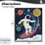 L'astronaute surfant au-delà de l'espace, estampe numérique, design par Lisa Perry White-376680884-376680883