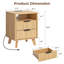 17.7'' W 2-Drawer Nightstand with Charging Station, Fluted Bedside Table with Open Cubby