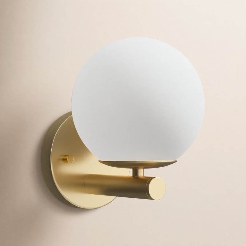 Chopin Steel Armed Sconce, Brushed Gold