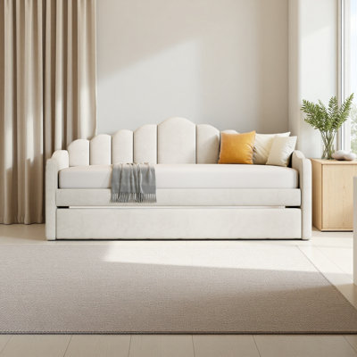 Twin Size Upholstered Daybed With Trundle