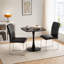 Table bistro Tulipe de style moderne du milieu du siècle, aux bords arrondis et lisses, avec piètement en métal-57920072