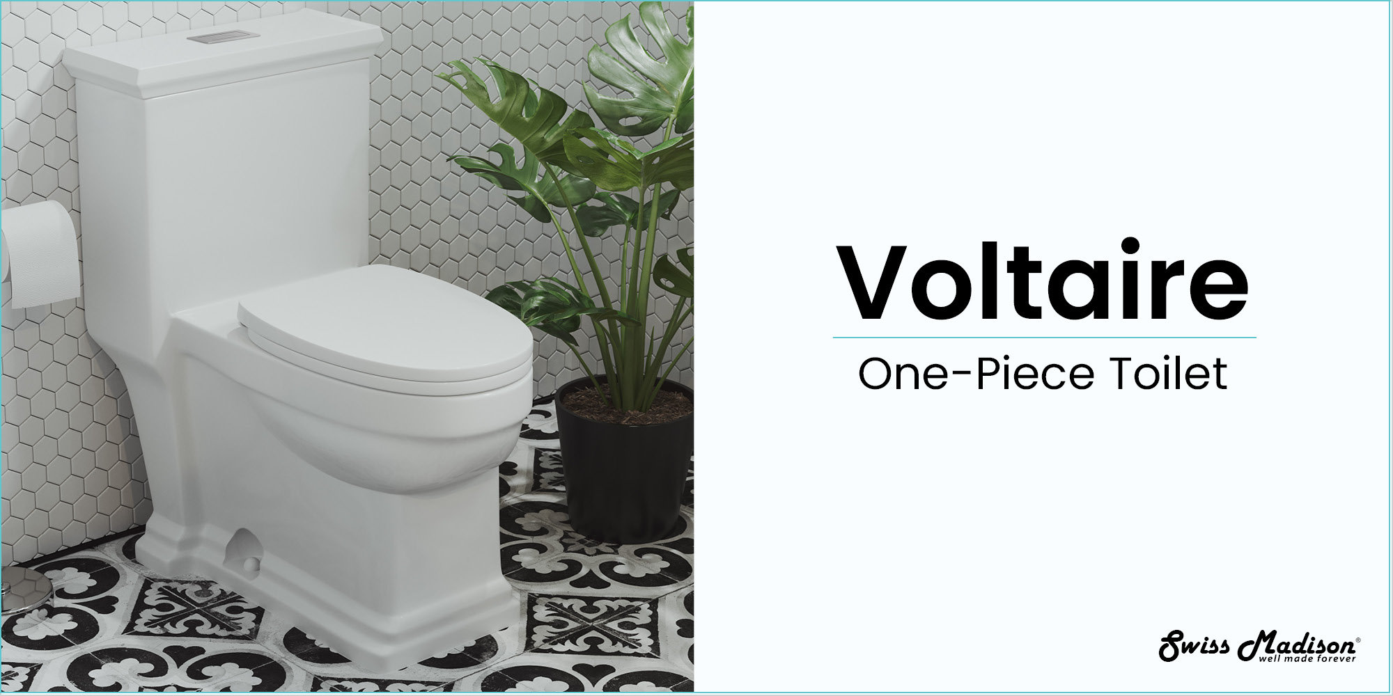 Swiss Madison Toilette allongée une pièce à double chasse Voltaire