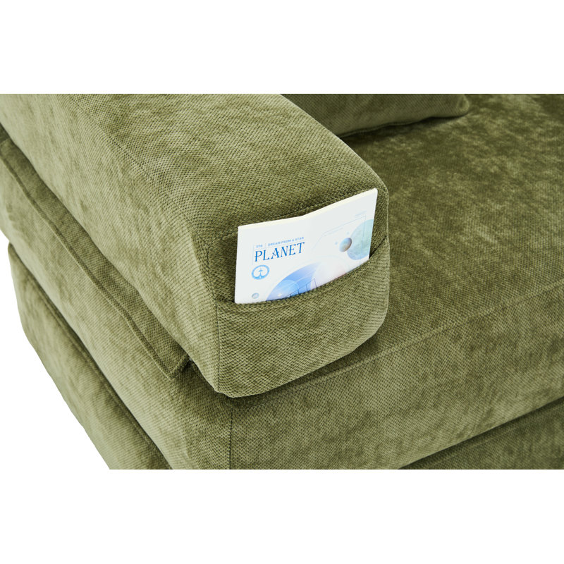 Canapé-lit pliant en chenille de 78 po, Vert