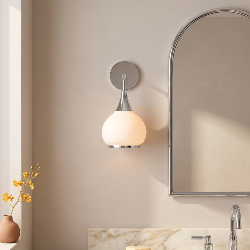 Marsi Bath Sconce, Chrome, Opal Matte Glass