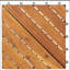 Carreaux de terrasse emboîtables en bois d'acacia naturel de 11,4 po x 11,4 po, revêtement de sol en PP imperméable et résistant aux chocs pour patio et balcon-126096195