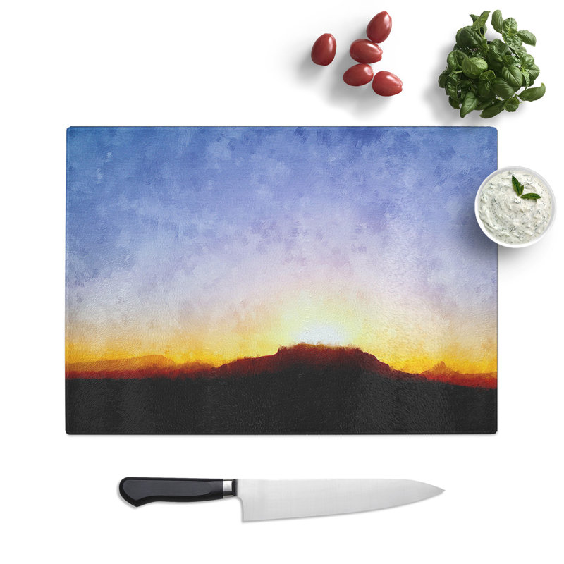 Tempered Glass Table Mountain at Sunset Chopping Board, 20 cm x 28.5 cm