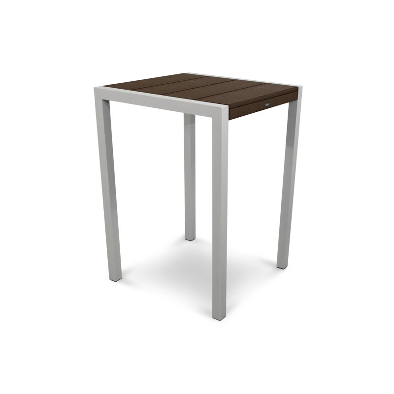 Table de bar POLYWOOD Surf City, Argent texturé / Lanterne rétro, 30 po x 30 po