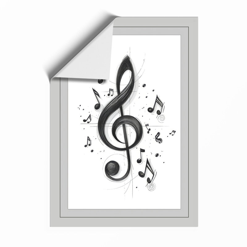 Rising Notes Modern - Framed Print, A2 - 59.4 x 42.0 cm, Unframed