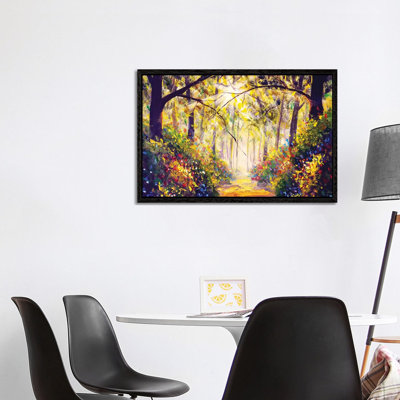 Sunny Forest Wood Trees by Valery Rybakow - Painting on Canvas