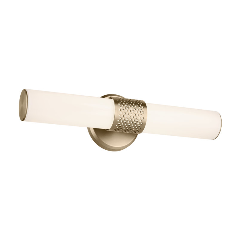 18" Bath Bar Small LED with White Glass, Chrome