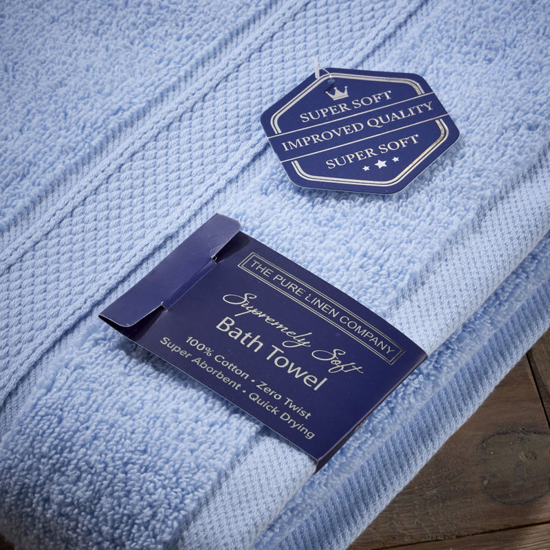 Luxury Zero Twist 100% Cotton Hand Towel, Sky Blue