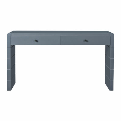 Trexm Curved Wooden Console Table – Rustic Entryway Table With 2 Drawers For Hallway, Living Room, Or Foyer. by Latitude Run