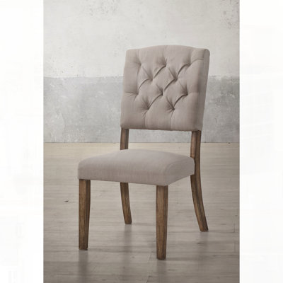 Ensemble de chaises d'appoint en lin beige et chêne vieilli