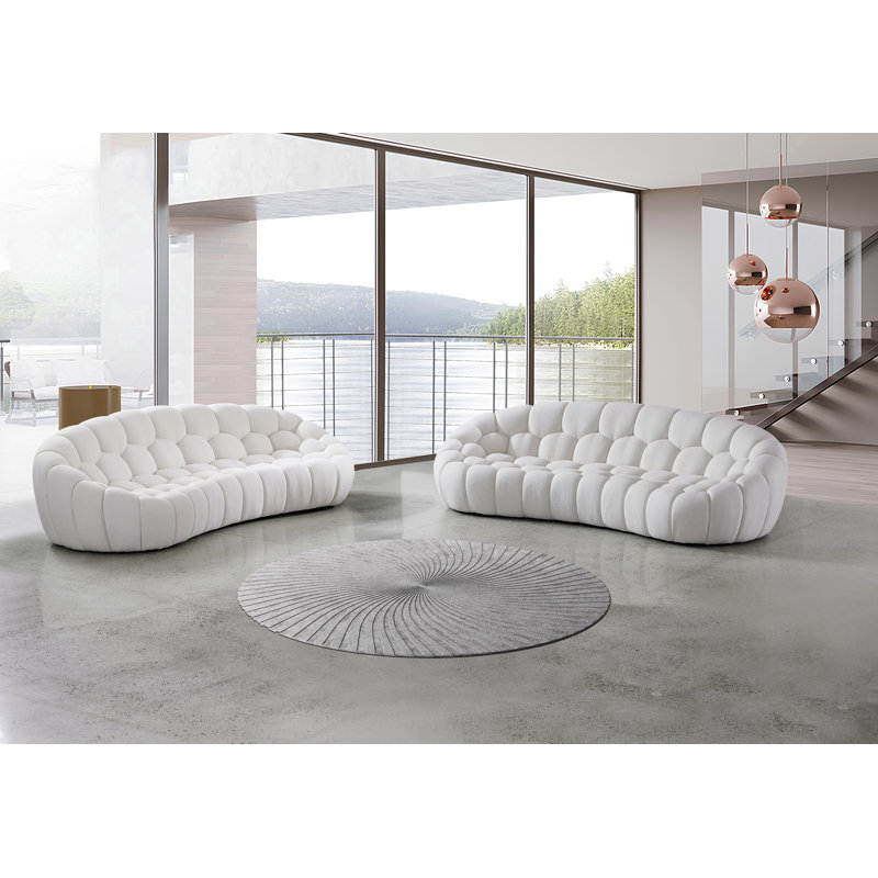 Rochie Boucle Fabric Bubble Sofa Loveseat Set