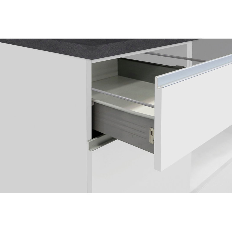 Caymitte Wood Kitchen Island, White/Grey