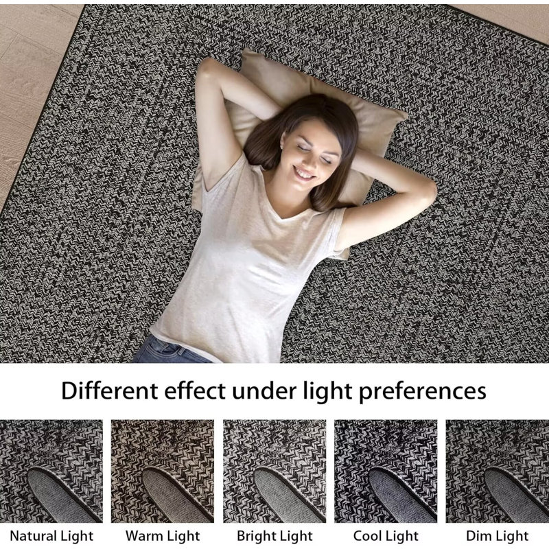 Modern Rugs for Bedroom Imitation Braided Pattern Soft Carpet, Rectangle 5' x 7'