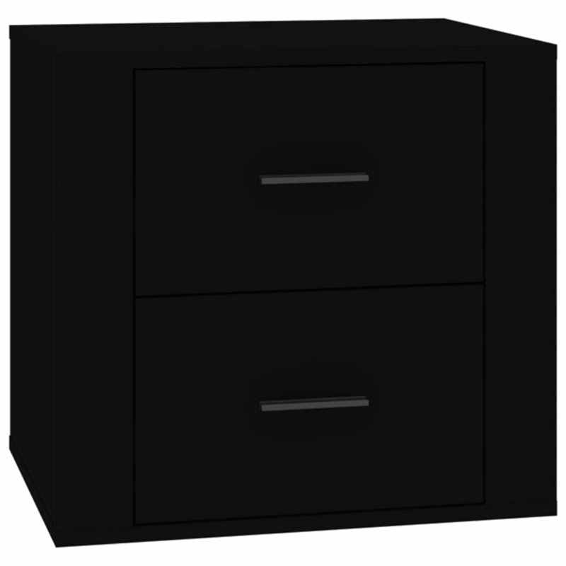 50cm W Manufactured Wood Bedside Table, Black