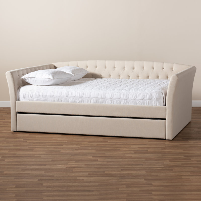 Lit de jour avec couchette Eppie, Lit double, Beige