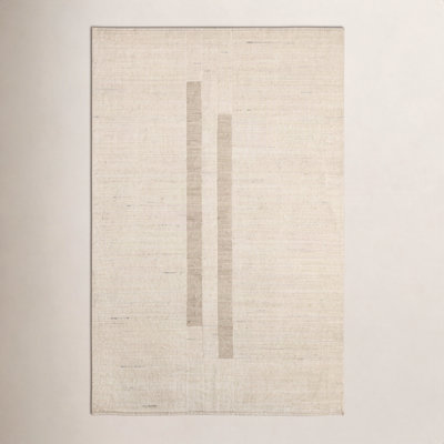 Nona Ivory Tan Hand-Woven Striped Rug