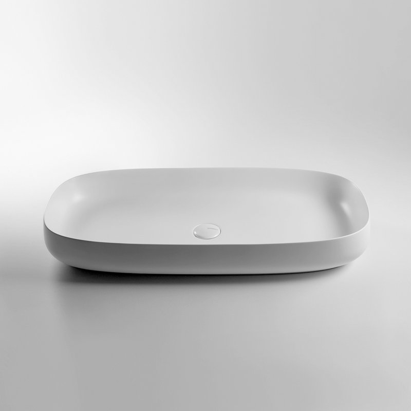 Seed 35.8'' L Bathroom Sink, Glossy White