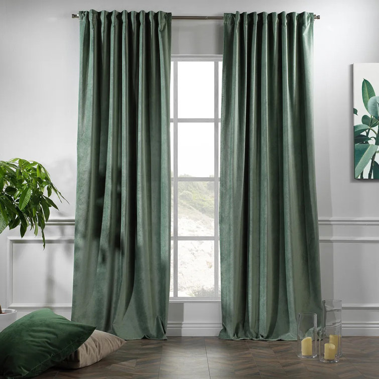 Extra Long & Extra Wide Matte Velvet Curtain Panel