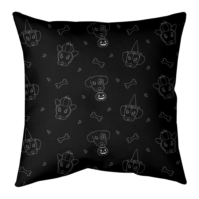 Coussin décoratif 14 po, 20 po x 20 po, Noir / Blanc