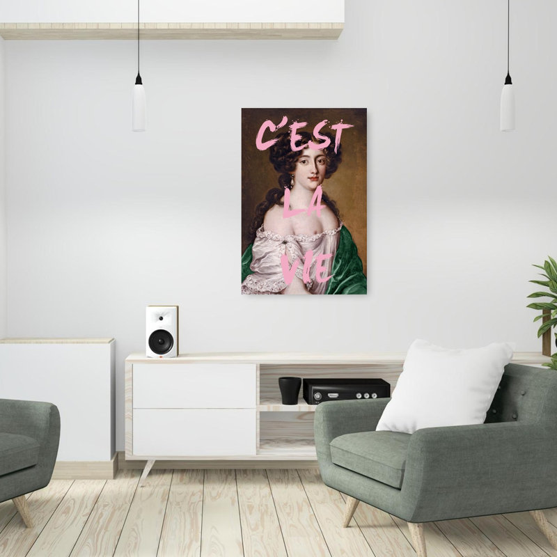 «Elegant Lady C'Est La Vie», impression rétro romantique sur toile, 36" H x 24" W
