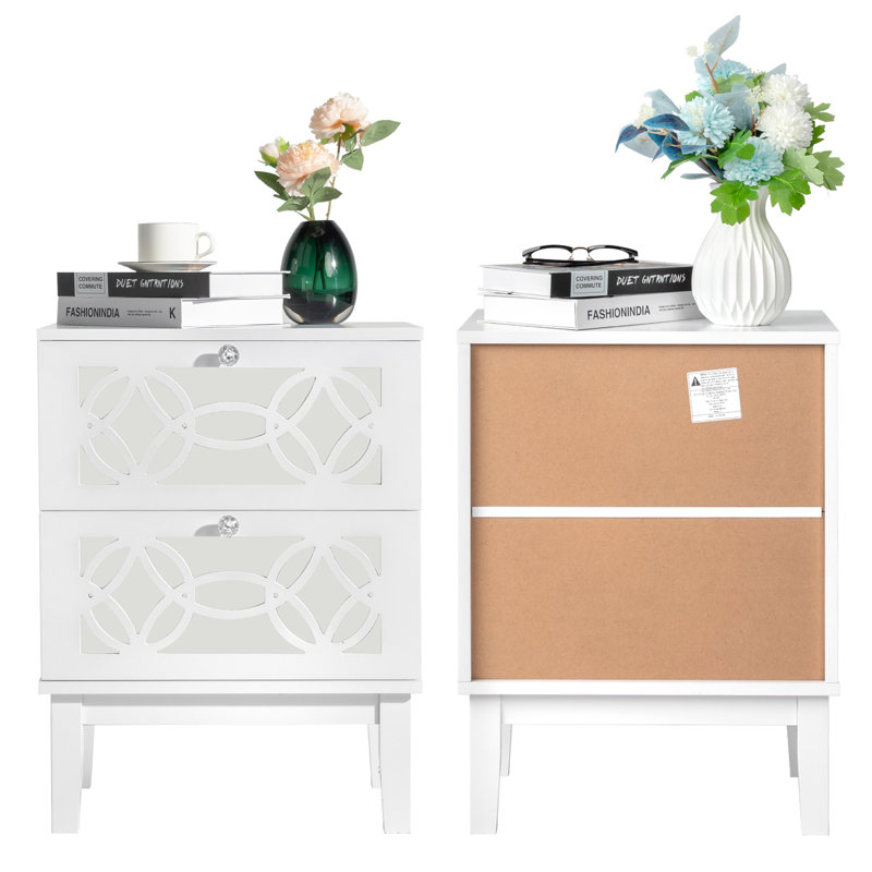 Balch 17.7'' W Nightstand, White, Set of 2