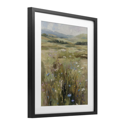 Breezy Pastures Impression Framed Print Under Glass, design by Svetlana Aleynikova