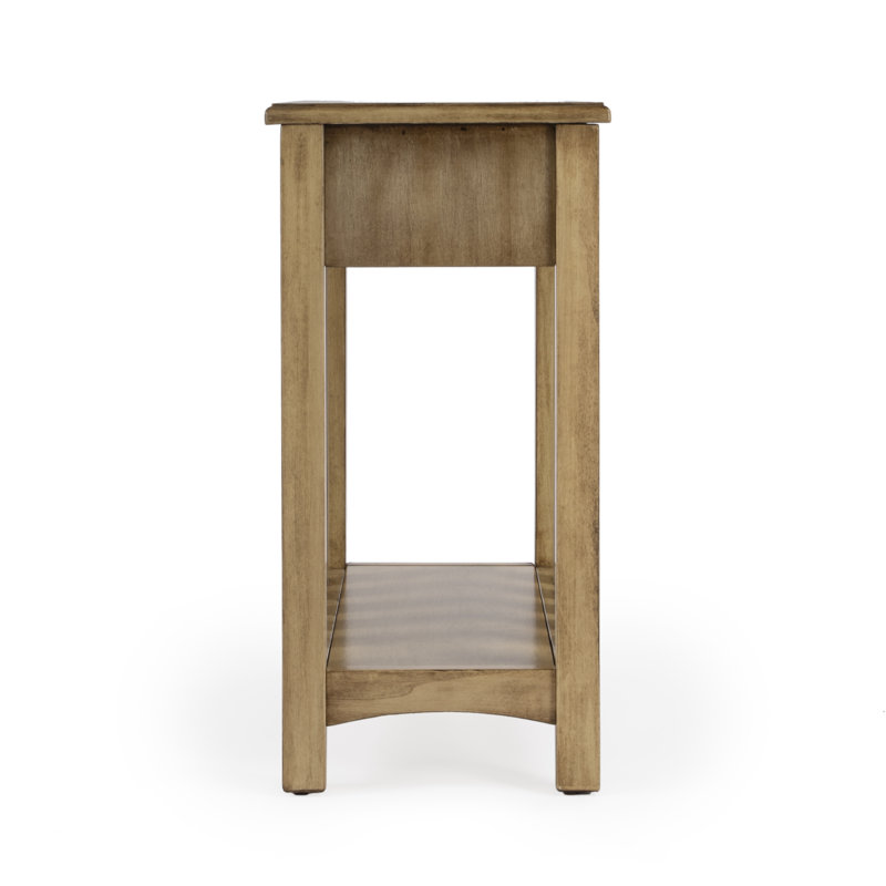 Larina Shaker Wood Side Table, Antique Beige
