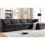 Canapé modulaire en U avec coussins amovibles, 5 motifs gris foncé polyvalents, 5