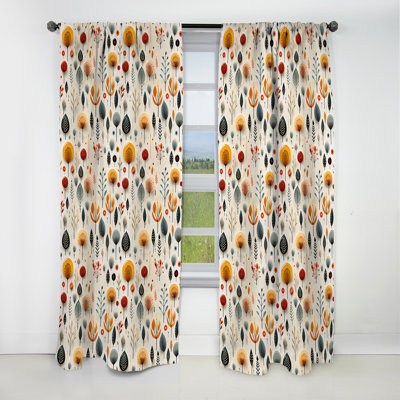 Vintage Scandinavian Charm I - Rideau Mid-Century - Rideau occultant géométrique - 1 panneau