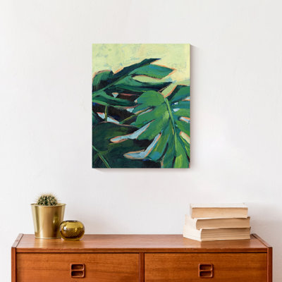 Grandes feuilles sur toile