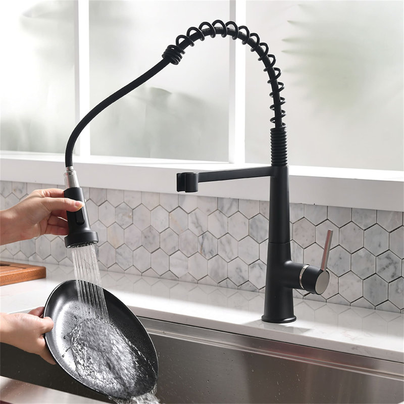 AWZTOO Pull Down Kitchen Faucet, Matte Black